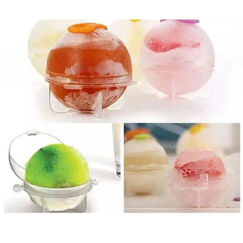 Plastic Ice Molds Round, 4 Pack, New